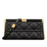 Christian Dior Caro Colle Noire Clutch With Chain